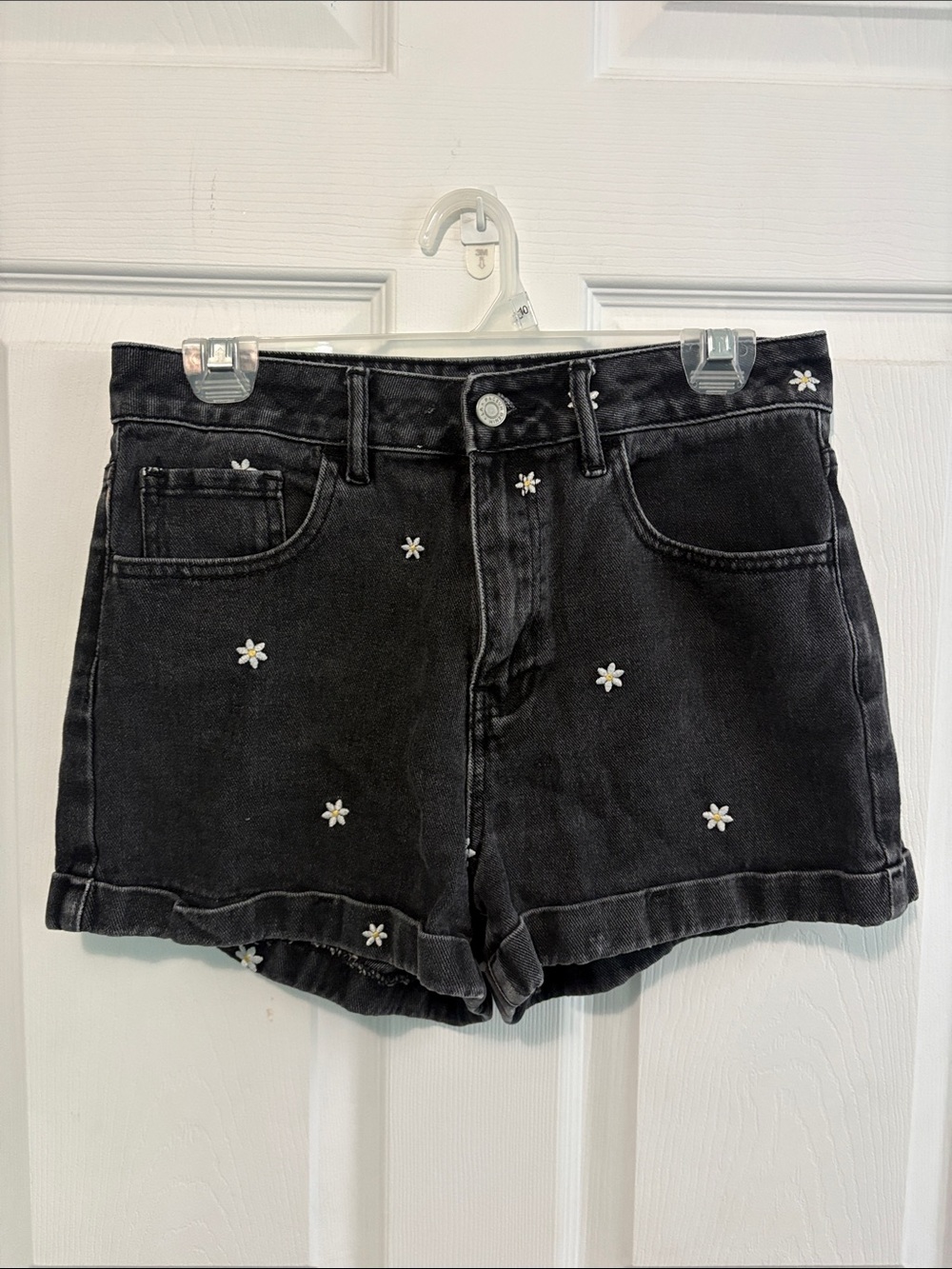 Black Daisy Embroidered pacsun shorts